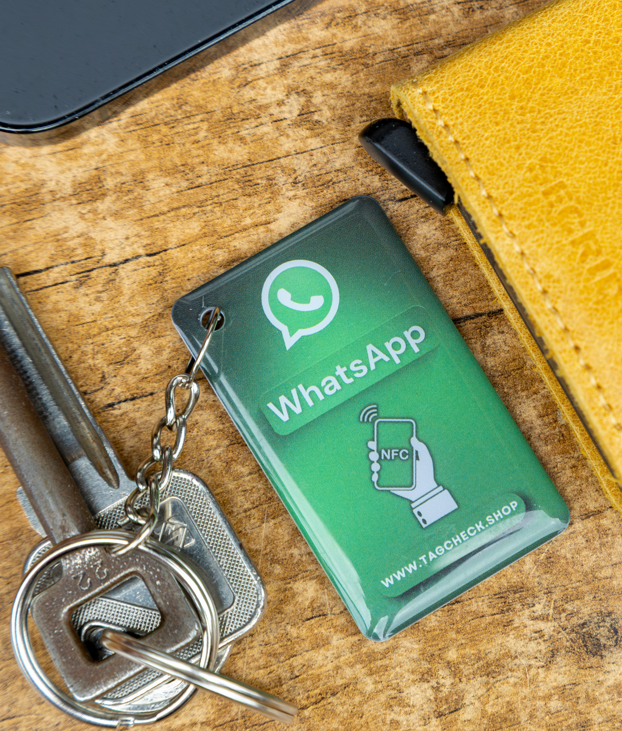 Direct jouw Whatsapp delen en opslaan - NFC Sleutelhangers